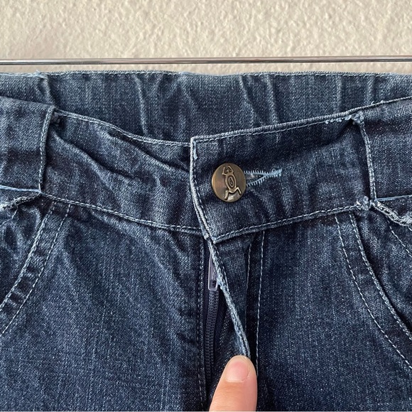 Beetlejuice London Flare Jeans Girls Size 8 Blue Dark Wash Denim Embroidered - Picture 4 of 14